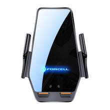Заредете изображение във визуализатора на галерията – Forcell F-GRIP HS6 car holder with wireless charger with glass and air vent mount black
