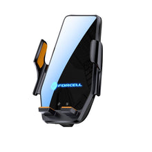 Заредете изображение във визуализатора на галерията – Forcell F-GRIP HS6 car holder with wireless charger with glass and air vent mount black

