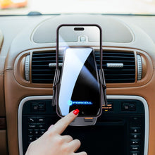 Заредете изображение във визуализатора на галерията – Forcell F-GRIP HS6 car holder with wireless charger with glass and air vent mount black
