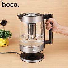 Заредете изображение във визуализатора на галерията – Electric kettle Hoco 1,8L HA01A boron glass / stainless steel
