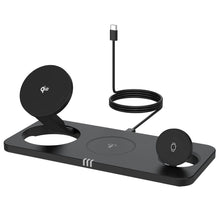 Заредете изображение във визуализатора на галерията – FORCELL F-ENERGY MagNetix 3w1 Qi2 20,5W wireless charger compatible with MagSafe black
