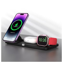Заредете изображение във визуализатора на галерията – FORCELL F-ENERGY MagNetix 3w1 Qi2 20,5W wireless charger compatible with MagSafe black
