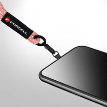 Заредете изображение във визуализатора на галерията – FORCELL F-DESIGN R10X40 wrist phone lanyard with adjustable length (max 20cm in the loop) pink white
