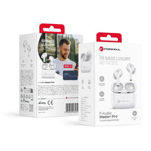 Заредете изображение във визуализатора на галерията – FORCELL F-AUDIO Master Pro безжични слушалки bluetooth TWS бели
