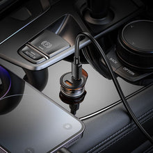 Заредете изображение във визуализатора на галерията – HOCO car charger 2 x Type C + cable Type C to Lightning PD QC 45W NZ16B metal gray
