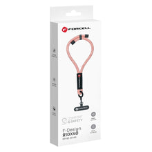 Заредете изображение във визуализатора на галерията – FORCELL F-DESIGN R10X40 wrist phone lanyard with adjustable length (max 20cm in the loop) pink white
