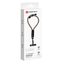 Заредете изображение във визуализатора на галерията – FORCELL F-DESIGN R10X40 wrist phone lanyard with adjustable length (max 20cm in the loop) green pink purple
