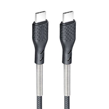 Заредете изображение във визуализатора на галерията – Cable USB C to USB C Forcell F-Energy QC4.0 PD 5A 240W Carbon 1 m CB-05C black
