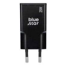 Заредете изображение във визуализатора на галерията – Travel charger Blue Star Slim GaN 1x Type C + 1x USB A PD QC4.0 3A 25W black
