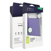 Заредете изображение във визуализатора на галерията – ROAR case RAINBOW BUMPER compatible with MagSafe for IPHONE 16 purple
