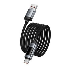Заредете изображение във визуализатора на галерията – Data Cable with digital display USB A to USB C Hoco PD 6A 100W 1,2 m U148 black
