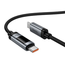 Заредете изображение във визуализатора на галерията – Data Cable with digital display USB A to USB C Hoco PD 6A 240W 1,2 m U148 black
