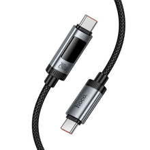 Заредете изображение във визуализатора на галерията – Data Cable with digital display USB A to USB C Hoco PD 6A 240W 1,2 m U148 black
