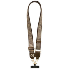 Заредете изображение във визуализатора на галерията – GUESS universal strap GUUCNP4DGMW (4G PU Strap Tether Patch Strass Metal Logo) brown
