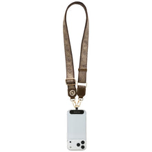Заредете изображение във визуализатора на галерията – GUESS universal strap GUUCNP4DGMW (4G PU Strap Tether Patch Strass Metal Logo) brown

