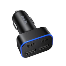 Заредете изображение във визуализатора на галерията – Car charger Hoco 2xUSB A + 2xUSB C PD QC3.0 42W Z63 black
