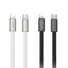 Заредете изображение във визуализатора на галерията – Flat Cable USB C to Lightning Hoco PD 30W 1 m X125 black
