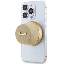 Заредете изображение във визуализатора на галерията – Guess Magnetic Script Metal Bluetooth speaker - gold
