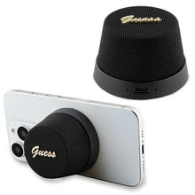 Заредете изображение във визуализатора на галерията – Guess Magnetic Script Metal Bluetooth speaker - black
