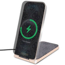 Заредете изображение във визуализатора на галерията – Guess 4G Pattern MagSafe foldable 2in1 15W inductive charger - black
