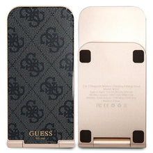 Заредете изображение във визуализатора на галерията – Guess 4G Pattern MagSafe foldable 2in1 15W inductive charger - black
