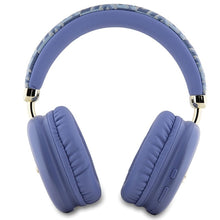 Заредете изображение във визуализатора на галерията – Guess GCube Metallic Script Logo Bluetooth on-ear headphones - purple
