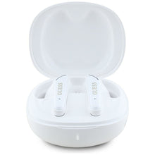 Заредете изображение във визуализатора на галерията – Wireless earphones TWS Guess Flat Classic Logo Electroplated white
