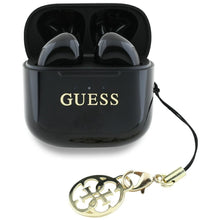 Заредете изображение във визуализатора на галерията – Wireless earphones TWS Guess Effect Printed Classic Logo &amp; Charm black
