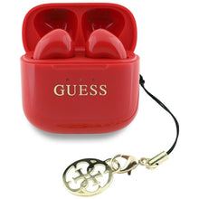 Заредете изображение във визуализатора на галерията – Wireless earphones TWS Guess Effect Printed Classic Logo &amp; Charm red
