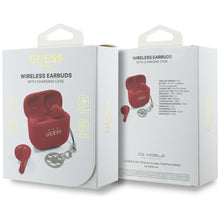 Заредете изображение във визуализатора на галерията – Wireless earphones TWS Guess Effect Printed Classic Logo &amp; Charm red
