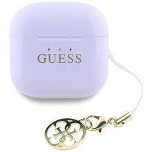 Заредете изображение във визуализатора на галерията – Wireless earphones TWS Guess Effect Printed Classic Logo &amp; Charm lavender

