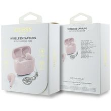 Заредете изображение във визуализатора на галерията – Wireless earphones TWS Guess Effect Printed Classic Logo &amp; Charm pink
