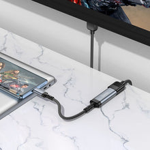 Заредете изображение във визуализатора на галерията – Cable USB C to HDTV conversion cable Hoco 4K 30Hz 0,2 m UA43A metal gray
