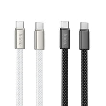 Заредете изображение във визуализатора на галерията – Flat Кабел USB C към USB C Hoco 3A 60W 1 m X125 черен
