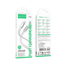 Заредете изображение във визуализатора на галерията – Flat Cable USB C to Lightning Hoco PD 30W 1 m X125 white
