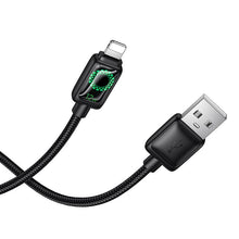 Заредете изображение във визуализатора на галерията – Cable with LCD USB A to Lightning Hoco 2,4A 1,2 m U146 black
