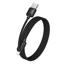 Заредете изображение във визуализатора на галерията – Cable with LCD USB A to Lightning Hoco 2,4A 1,2 m U146 black

