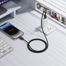 Заредете изображение във визуализатора на галерията – Cable with LCD USB A to Lightning Hoco 2,4A 1,2 m U146 black
