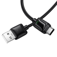 Заредете изображение във визуализатора на галерията – Cable with LCD USB A to USB C Hoco 3A 1,2 m U146 black
