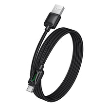 Заредете изображение във визуализатора на галерията – Cable with LCD USB A to USB C Hoco 3A 1,2 m U146 black
