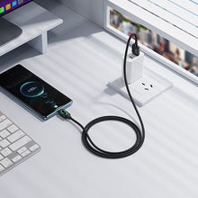 Заредете изображение във визуализатора на галерията – Cable with LCD USB A to USB C Hoco 3A 1,2 m U146 black
