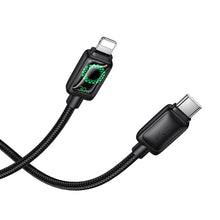 Заредете изображение във визуализатора на галерията – Cable with LCD USB C to USB C Hoco 3A 60W 1,2 m U146 black
