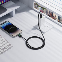 Заредете изображение във визуализатора на галерията – Cable with LCD USB C to Lightning Hoco PD 30W 1,2 m U146 black
