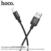 Заредете изображение във визуализатора на галерията – Кабел Hoco USB A to Lightning X14 1 m черен
