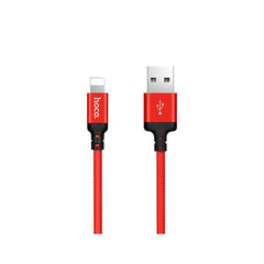 Кабел USB A към Lightning Hoco 1 m 4 - черно-червен