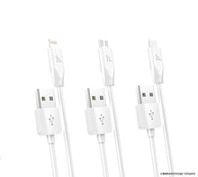 Заредете изображение във визуализатора на галерията – Кабел Hoco USB A to Lightning 2,1A X1 1 m бял
