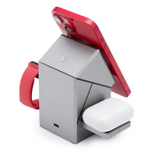 Заредете изображение във визуализатора на галерията – Wireless charger Forcell F-Energy 3in1 Rotation Cube Qi2 compatible with MagSafe (F-06) silver
