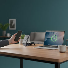 Заредете изображение във визуализатора на галерията – Wireless charger Forcell F-Energy 3in1 Flex Pro Qi2 compatible with MagSafe (F-05) silver
