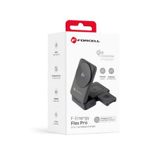 Заредете изображение във визуализатора на галерията – Wireless charger Forcell F-Energy 3in1 Flex Pro Qi2 compatible with MagSafe (F-05) silver
