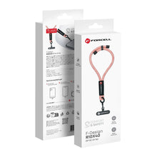 Заредете изображение във визуализатора на галерията – FORCELL F-DESIGN R10X40 wrist phone lanyard with adjustable length (max 20cm in the loop) pink white
